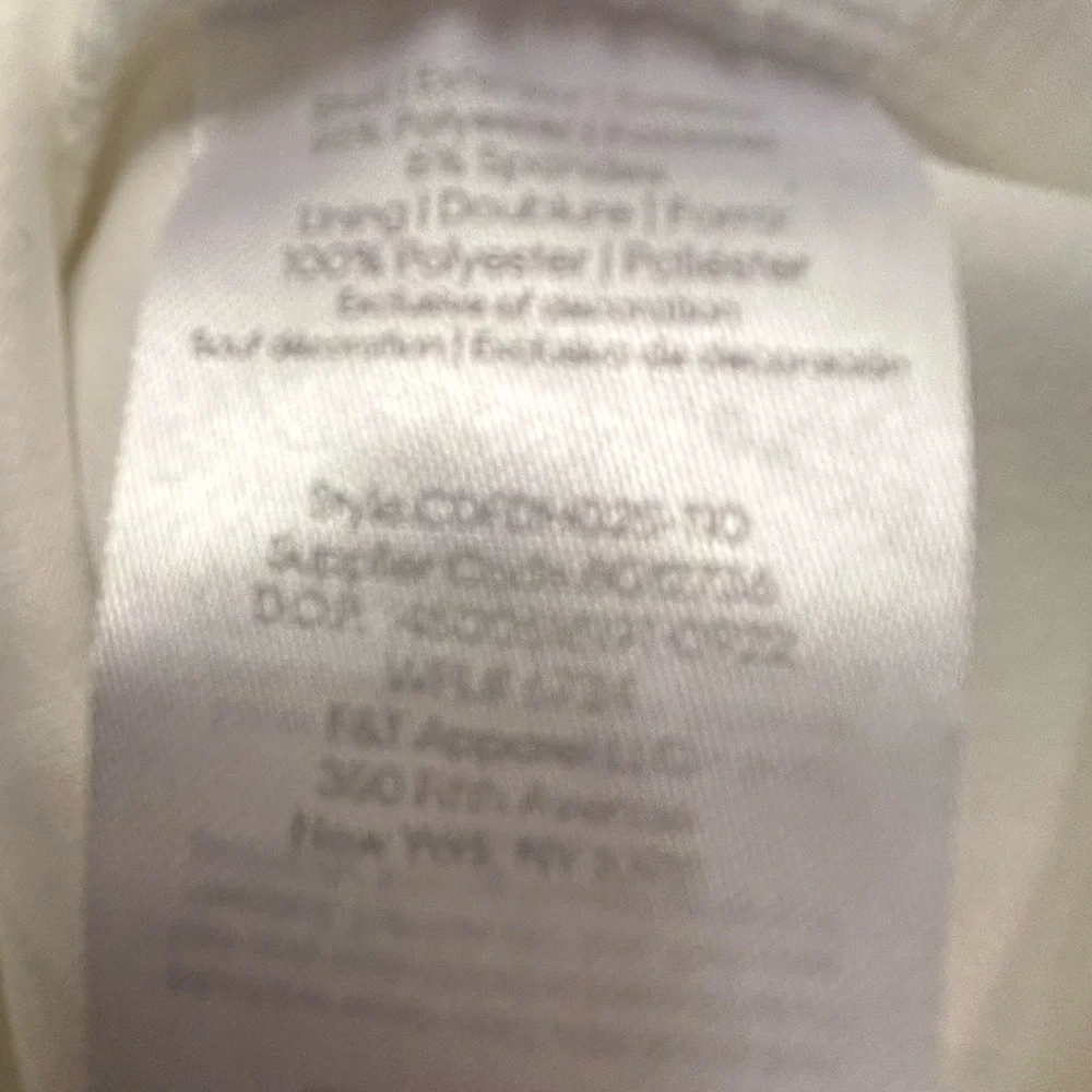 Calvin Klein White Illusion Bow Front Dress lined no tag measured 16 wedding